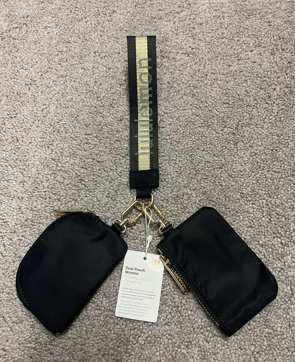 Lululemon Dual Pouch Wristlet Gold