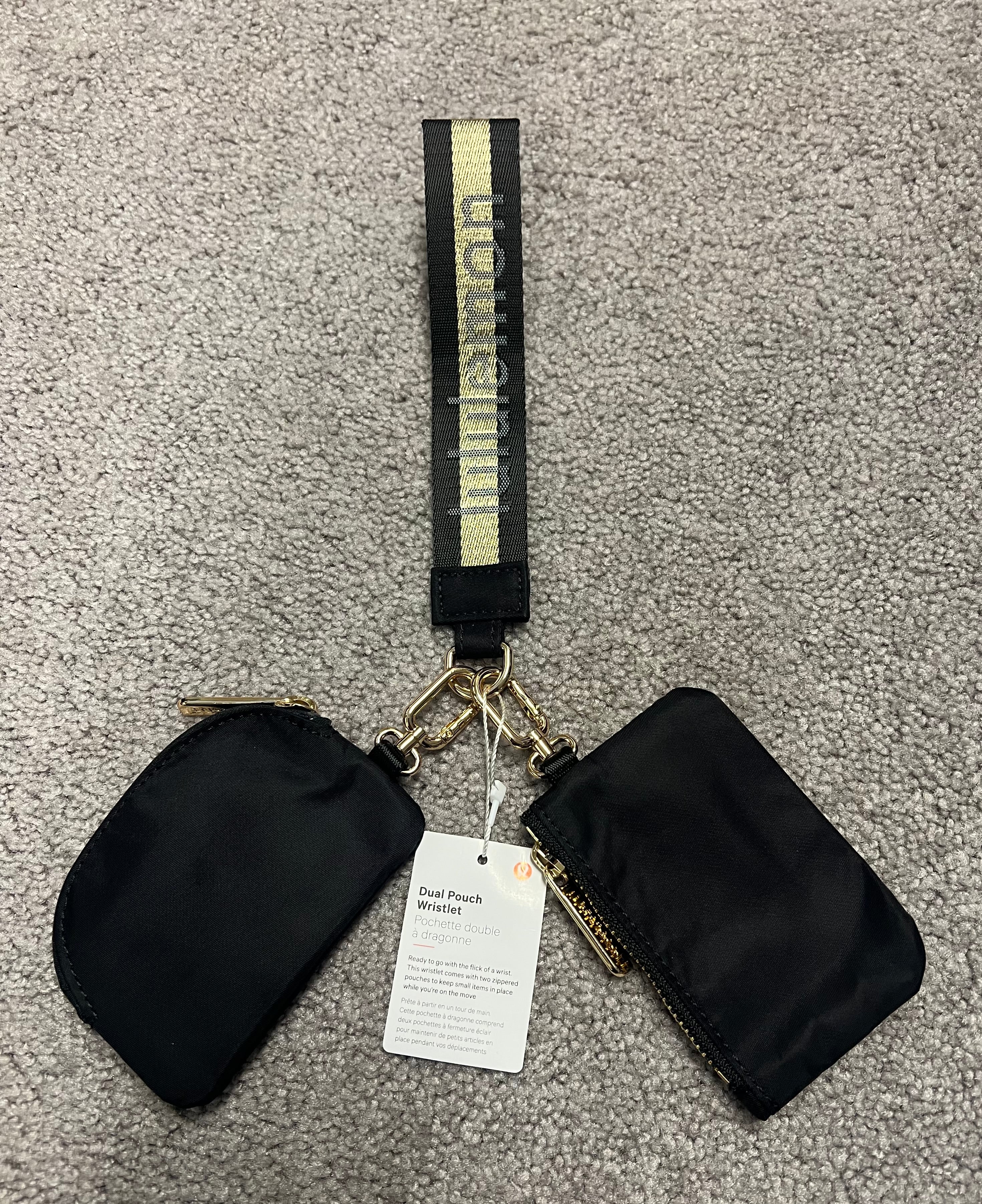 Lululemon Dual Pouch Wristlet Gold