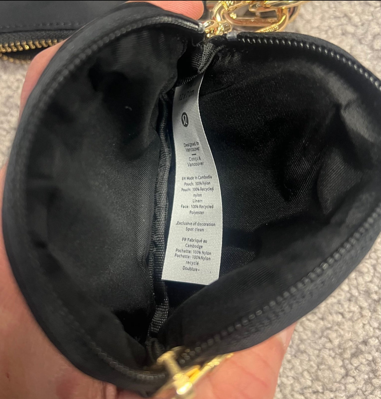 Lululemon Dual Pouch Wristlet Gold