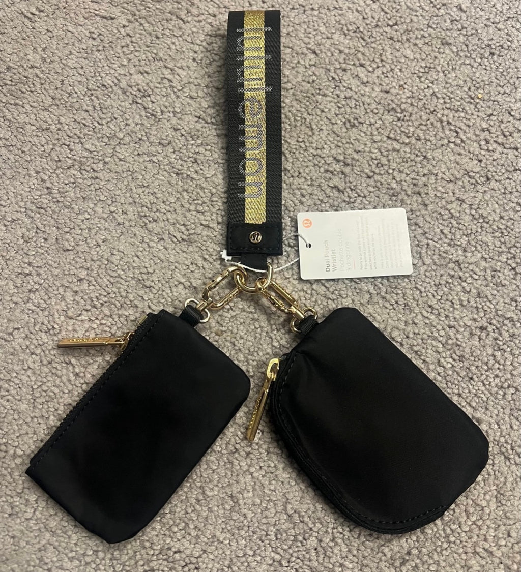 Lululemon Dual Pouch Wristlet Gold