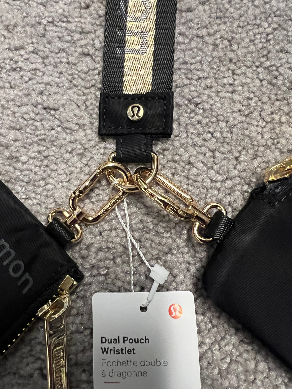 Lululemon Dual Pouch Wristlet Gold